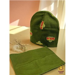 Шапка и шарф снуд для мальчика плотный трикотаж на возраст 1-2 года Арт 9