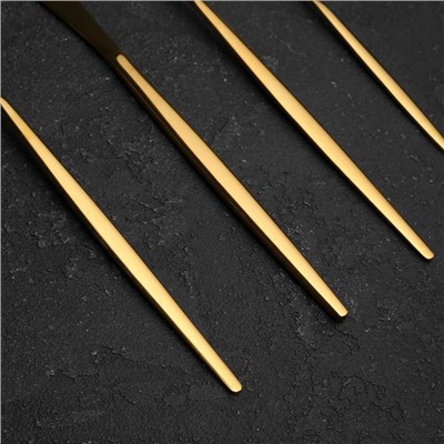 Столовые приборы «Оску», 24 предмета, в коробке, нержавеющая сталь, золотистые