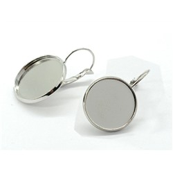 Сеттинги для сережек 20мм серебристые, 1 пара