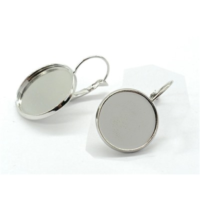 Сеттинги для сережек 20мм серебристые, 1 пара