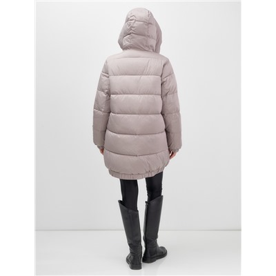 Куртка женская зимняя на резинке большого размера светло-коричневого цвета 7619SK