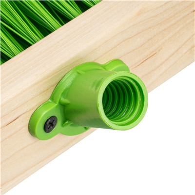 Щетка деревянная для пола, 400 мм, пятирядная, тулейка с резьбой под углом, без черенка Сибртех