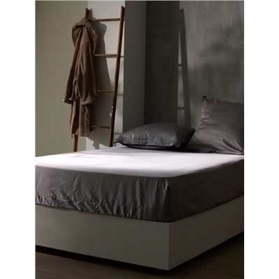 Простыня на резинке SL Home Tencel 200*200+30 см , цв. серый
