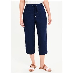 Cropped Poplin Utility Trousers