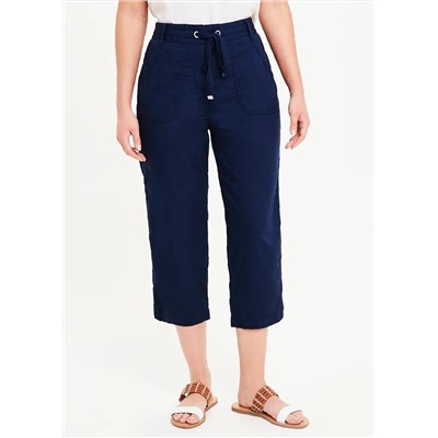 Cropped Poplin Utility Trousers
