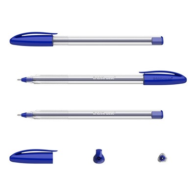 Ручка шариковая ErichKrause U-108 Classic Stick, игольчатый узел 1.0 мм, чернила синие, ультра-мягкое письмо
