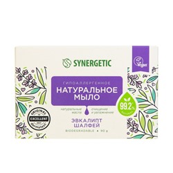 Натуральное туалетное мыло Synergetic «Эвкалипт и шалфей», гипоаллергенное, 90 г