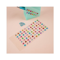 Наклейки акриловые MESHU "Small hearts", 25*10см, стразы, 91 наклейка, инд. уп., европодвес