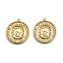 Подвеска медальон 14*16мм с фианитами, золотистая