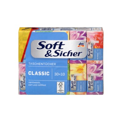 Soft&Sicher Taschentücher  Носовой платок, 30x10 stück, 300 шт