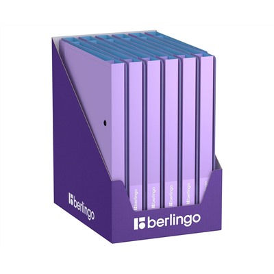 Папка на 2 кольцах Berlingo "Haze" А4, 24мм, 600мкм, D-кольца, с внутр. карманом, сиреневая, софт-тач
