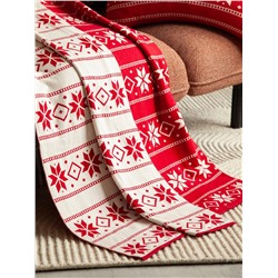 Плед из хлопка с новогодним рисунком Frostwork из коллекции New Year Essential, 130x180 см