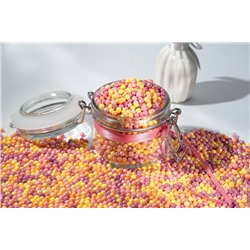 Драже "Рисовые шарики (5 мм) Феерия цветной жемчуг (желтый апельсин, оранжевый манго, розовый малина, фиолетовый малина) - Premium"