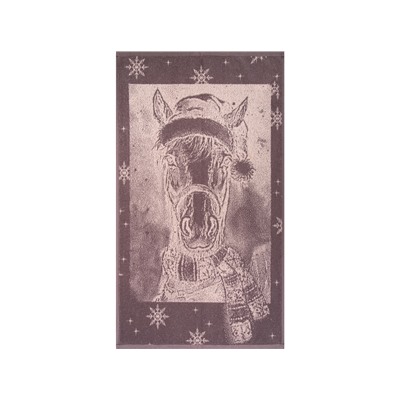 Полотенце махровое 6с103.412ж1 Лошадь новогодняя(т.с.мальв1) 50х90см