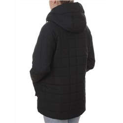 9607 BLACK Куртка стеганная демисезонная женская (100 гр. холлофайбер)