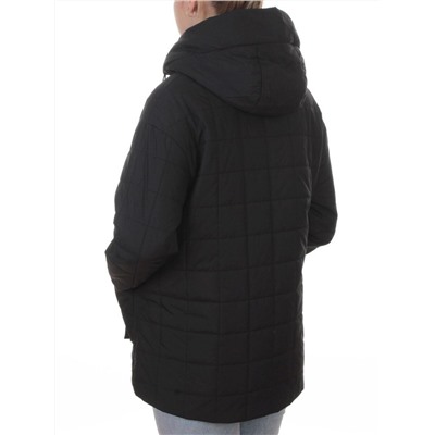 9607 BLACK Куртка стеганная демисезонная женская (100 гр. холлофайбер)