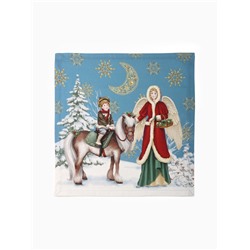 Набор салфеток сервировочных «Этель» Christmas time, 4 шт., синие, 40×40 см