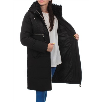 C1071 BLACK Пальто зимнее женское (200 гр. холлофайбер)