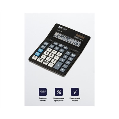 Калькулятор настольный Eleven Business Line CDB1601-BK, 16 разрядов, двойное питание, 155*205*35мм, черный