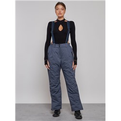 Полукомбинезон утепленный женский большого размера голубого цвета 811Gl