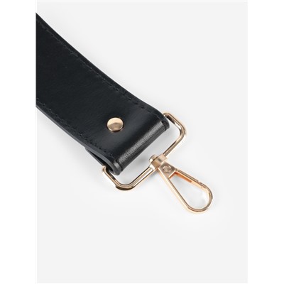 Ручка для сумки, с карабинами, 35±1 см × 3.5 см, цвет чёрный, золотой