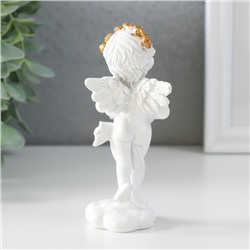 Фигурка полистоун «Белоснежный ангел с венком из золотых роз», 5×4.5×12 см