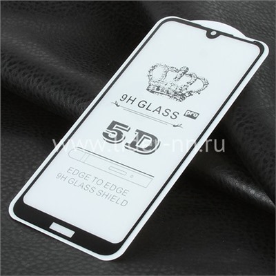 Защитное стекло на экран для  Huawei Honor 8A (2019)/Y6 (2019) 5-10D (без упаковки) черное