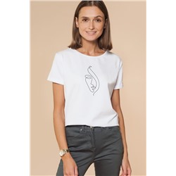 Футболка из премиального хлопка с высоким содержанием эластана с принтом