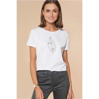 Футболка из премиального хлопка с высоким содержанием эластана с принтом