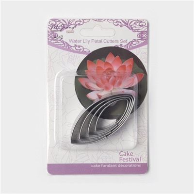 Формы для печенья Доляна «Лепестки лилии», набор 4 шт., металл, серебристые