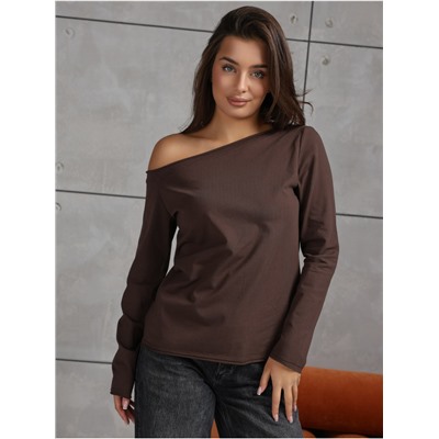Лонгслив "Плечо" Шоколад