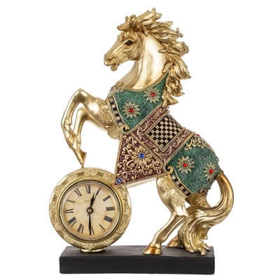 GAEM Фигурка декоративная "Лошадь" с часами (AAx1,н.п.), L22,5 W7 H33 см