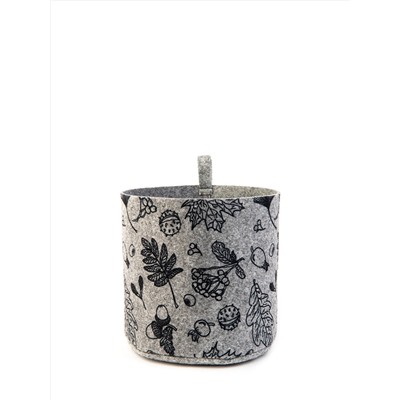 Органайзер для хранения "Кашпо "Ягоды", светло-серый, 17х17х16см, 3л