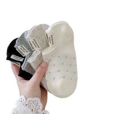 Japanese spring and summer cloth polka dot boat socks ins shallow mouth socks for women without falling out of invisible socks polka dot boat socks for women
