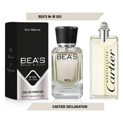 Beas M203 Cartier Declaration Men edp 50 ml, Парфюм мужской Beas M203 создан по мотивам аромата Cartier Declaration