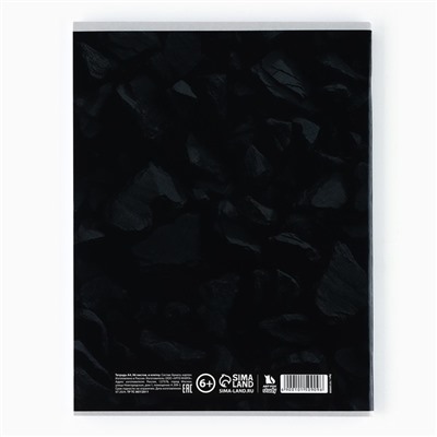Тетрадь в клетку, А4, 96 л., на скрепке, блок №1, Black minimalism