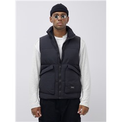 Жилет мужской утепленный спортивный черного цвета 15322Ch