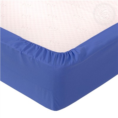 Простыня на резинке из поплина Синий Арт Дизайн