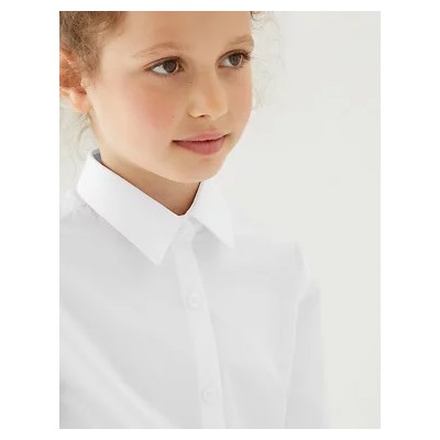 3pk Girls' Easy Iron School Shirts (2-16 Yrs)
