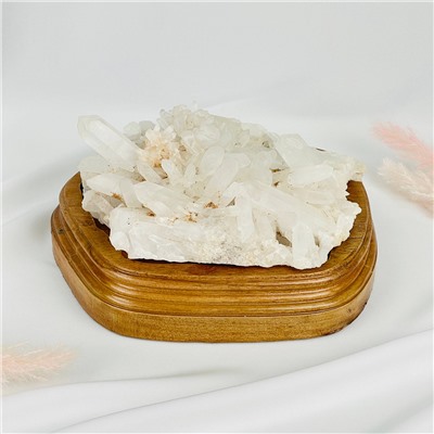 Радуга Самоцветов Друза Горного Хрусталя на подставке