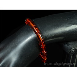 Браслет из янтаря цилиндр 7*10мм коньячный