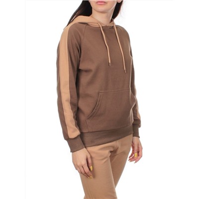 NO01 BEIGE/BROWN Костюм спортивный женский (хлопок 90%, полиэстер 10%)