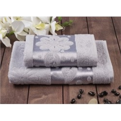 4289108 Набор махровых полотенец "Florans" 50х90,70х130 см,450 г/м2, бамбук 100 %, сталь