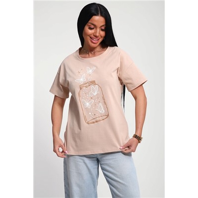 Женская футболка 85657 / бежевый