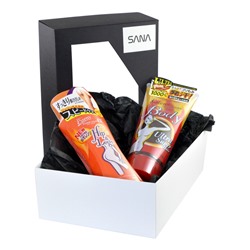 Подарочный набор Подтянутый силуэт: Массажный гель-скраб для тела c морской солью + Массажная эмульсия для тела, Sana 240 г/200 мл