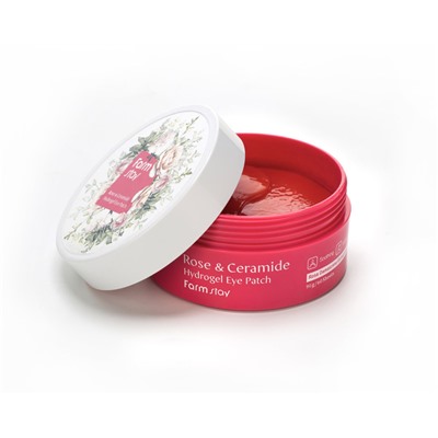 Гидрогелевые патчи для глаз FarmStay Rose & Ceramide Hydrogel Eye Patch с экстрактом дамасской розы и керамидами 60 шт
