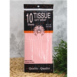 Бумага тишью "Classic", pink, 50 х 66 см, 14 г/м2 (набор 10 шт.)