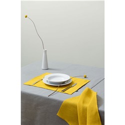 Салфетка сервировочная из стираного льна горчичного цвета из коллекции Essential, 45х45 см