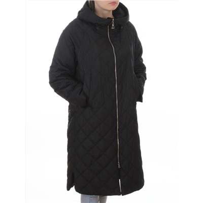 9610 BLACK Куртка стеганная демисезонная женская (100 гр. холлофайбер)