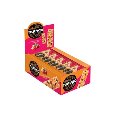 «Nut&Go», батончик с арахисом и клюквой, 42 г (упаковка 18 шт)